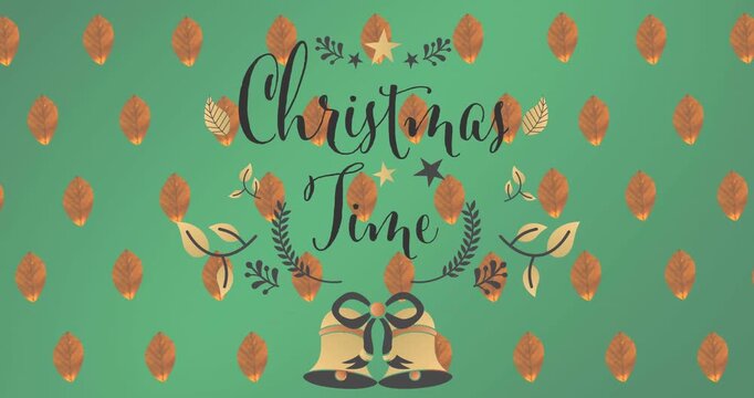 Animation of christmas greetings text over christmas pattern and decorations