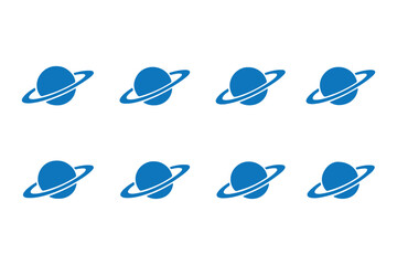 Planet Saturn with planetary ring icon silhouette vector illustration © Top