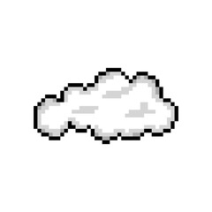 Obraz premium Vector Illustration of White Cloud with Pixel Art Design