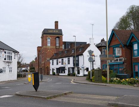 Horndean, Hampshire, England. April 1st 2026. Gale and Co brewery tower and Ship and Bell pub in Horndean village Hampshire England