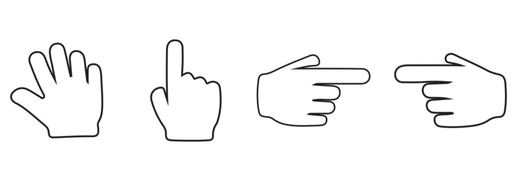 Hand click icon set. pointer icon vector. hand cursor icon
