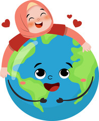 Naklejka premium Saving and love earth