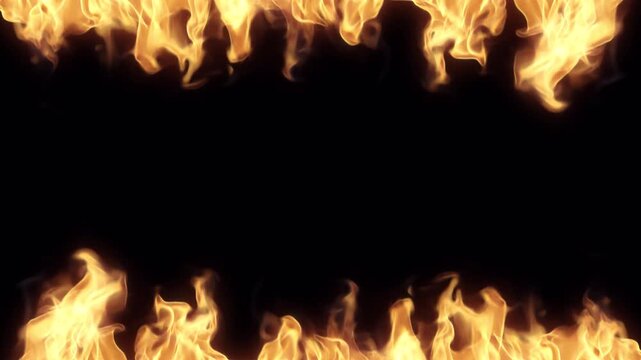 Fiery Orange Flames Seamless Fire Loop Video Alpha Channel Looped Overlay