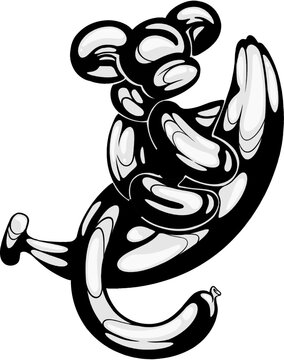 Balloon Monkey Banana Illustration