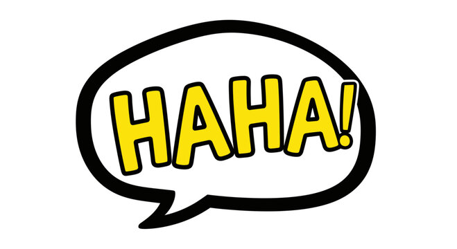Laughing HAHA Speech Bubble Comic Style