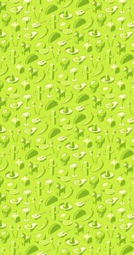 Vertical Subtle green on green background animation of Cinco de Mayo icons