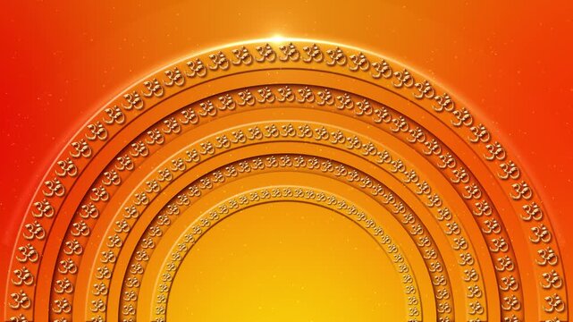 Om Namah Shivaya. Hindu God Shiv Mantra Rotating Meditation background chakras and kundalini for yoga and spiritual practice visualization. Bright colorful lights of body energy emerge and disappear