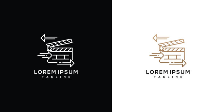 Film Clapperboard Logo with Motion Arrows