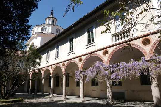 Pavia city village historic center square church