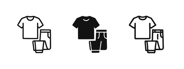T-Shirt and Shorts Apparel Icons, Clothing Set Vector Illustration for Fashion and Retail © ICONS FOR YOU