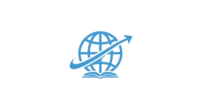 Global knowledge and learning icon representing education, travel, and worldwide concepts