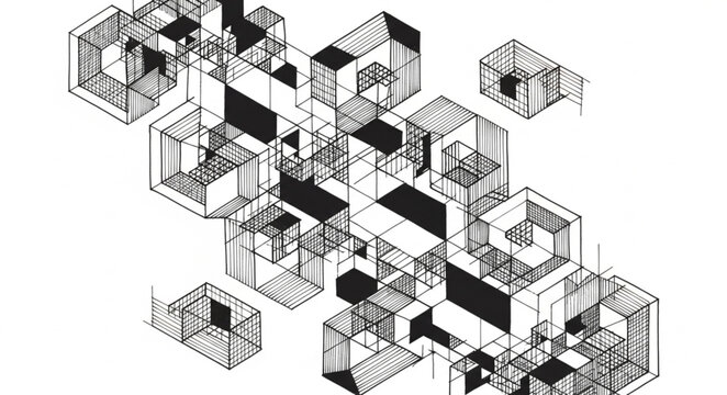 abstract 3d cubes