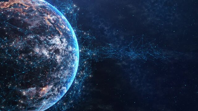 Futuristic tech design hi tech global connection lines digital globe. business solutions, innovation, hi-tech, global network. Interface with data visualization, connection, modern tech background.