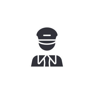 Train conductor or railway worker icon representing transportation staff, safety management, and railway operations personnel.