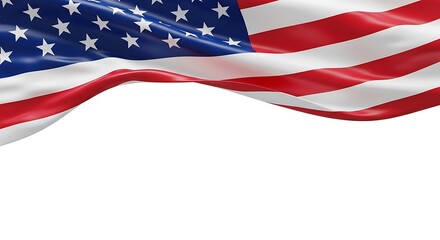 Fototapeta premium A high resolution image of the american flag waving against a clean and isolated white background