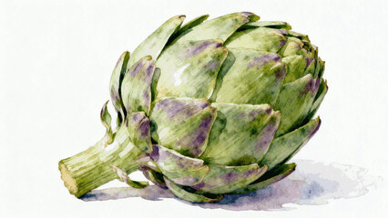 Fototapeta premium Green Vegetable Artichoke isolated watercolor vector illustration svg
