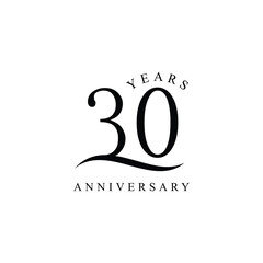Obraz premium 30 Years Anniversary logo design, Serif font with for luxury elegant logo concept