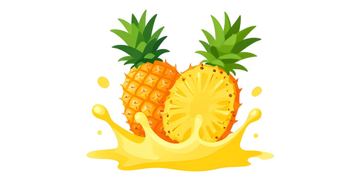 pineapple illustration, pineapple fruit, tropical fruit, exotic fruit, juicy pineapple, pineapple juice, juice splash, water splash, liquid splash, pineapple splash, fresh pineapple, ripe pineapple, o