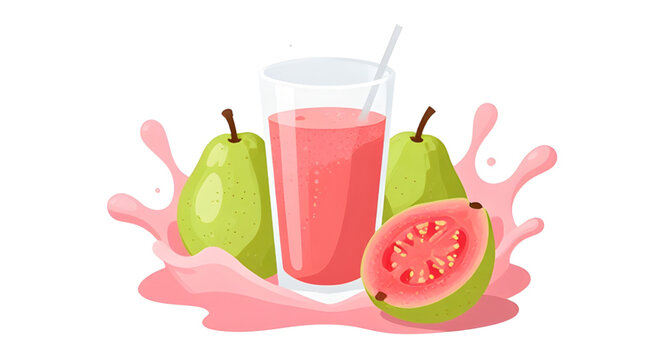 guava illustration, guava fruit, tropical fruit, exotic fruit, juicy guava, guava juice, juice splash, water splash, liquid splash, guava splash, fresh guava, ripe guava, organic fruit, natural fruit,