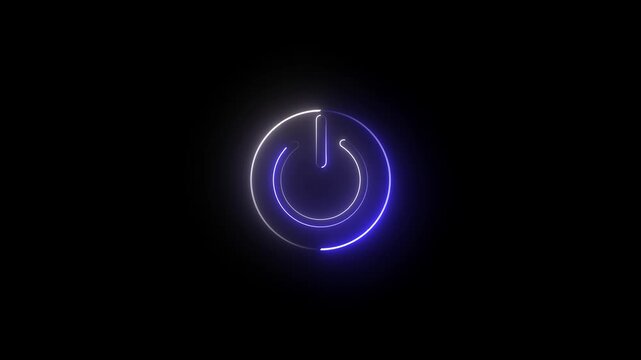 power button Glowing neon Power on off button icon isolated.