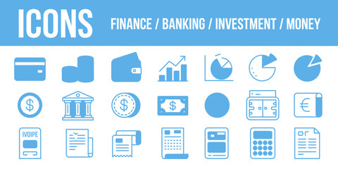 Fototapeta premium finance and banking icons on white background