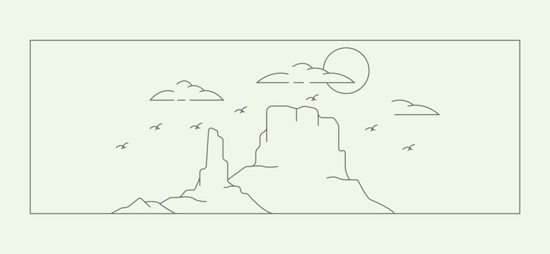 Minimal illustration of desert scenery at daytime