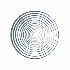 Fototapeta premium Abstract concentric circles pattern on a clean white background.
