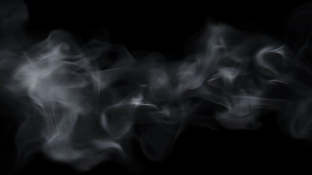 Part 2 Cinematic Smoke Path Flowing Slowly in Center on Transparent Background Alpha Channel 4K, Delicate Ethereal Vapor Stream