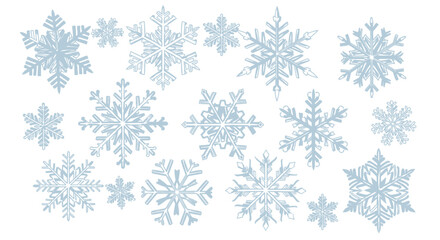 Collection of white snowflakes on white. © Ambrol