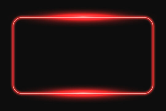 Rectangle neon frame. Editable stroke line.