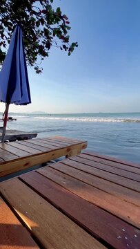 Relaxing beach chair summer holiday