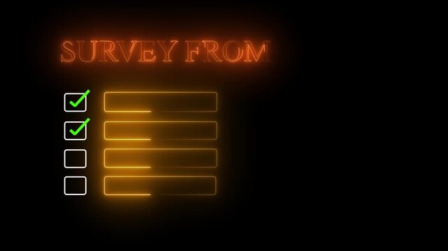 Businessman interacting with a holographic survey form interface, completing checklist or questionnaire online, futuristic digital UX/UI concept in a dark background.