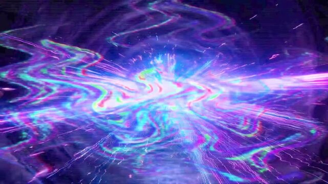 Abstract blue and colorful background with space featuring a futuristic glowing fractal wave and dynamic light swirl patterns for a bright technology wallpaper design