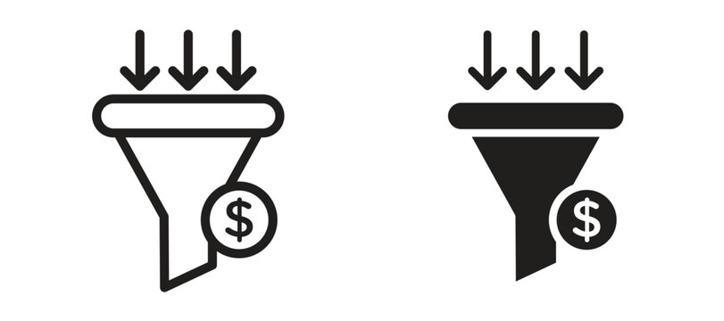 Sales funnel icon vector design template and illustration EPS10.