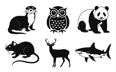 Fototapeta premium Collection of Animal Silhouettes illustration