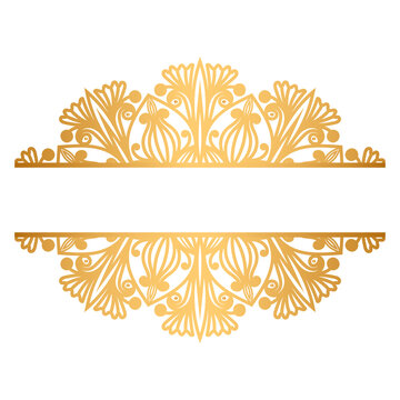 Golden luxury vintage frame divider gold wedding invitation clipart