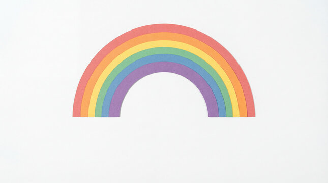 Rainbow on white background.