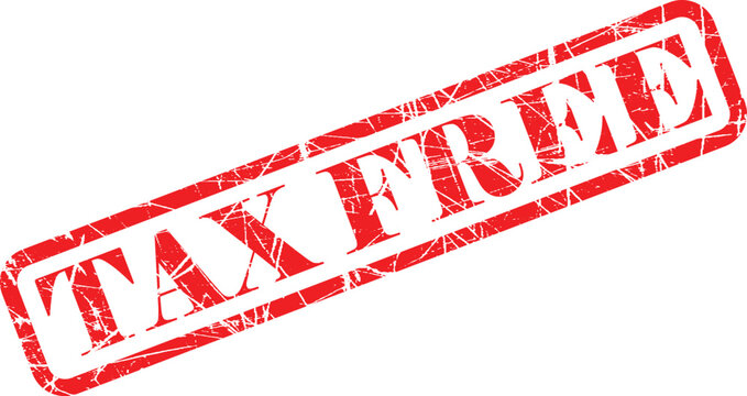 Tax free stamp on white background
