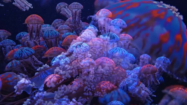 Vibrant Jellyfish Floating Gracefully Underwater