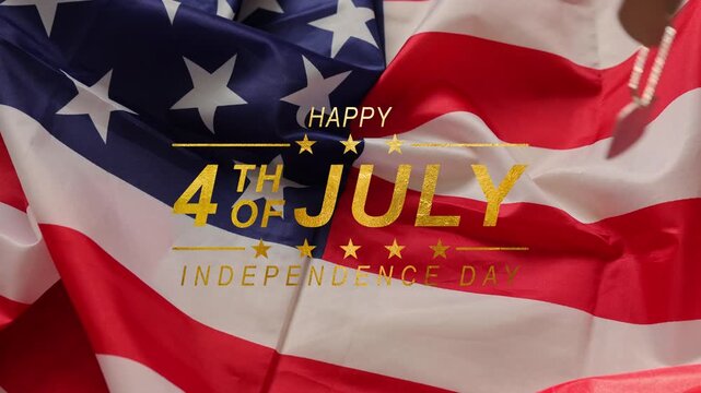 4th of July graphic with American flag for celebrating Independence Day. Perfect for patriotic decorations, social media posts, and festive promotions. Fourth of july independence day. 4K.