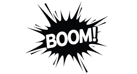 Comic book explosion with bold text a striking silhouette © Santa