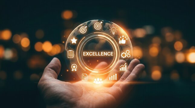 Embrace the excellence concept for outstanding business performance, superior quality, and exceptional service through continuous improvement.