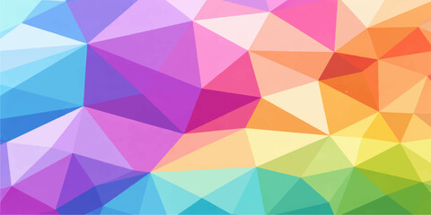Fototapeta premium A vibrant and dynamic low poly geometric pattern. Displaying a spectrum of colors in a seamless and artistic fashion.
