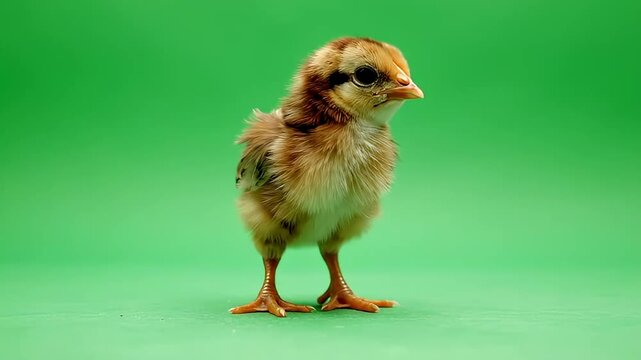 Adorable Young Chick Exploring Ground with Small Seed