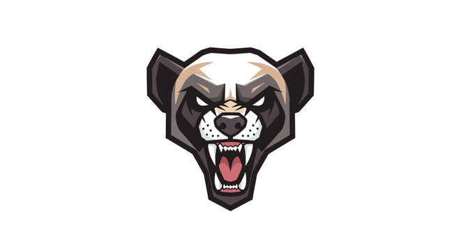 Fierce Cartoon Bear Head.