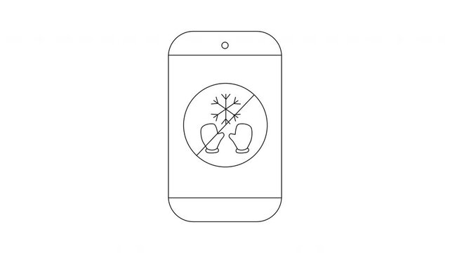 Smartphone Cold Weather Mode Icon Animation Concept.