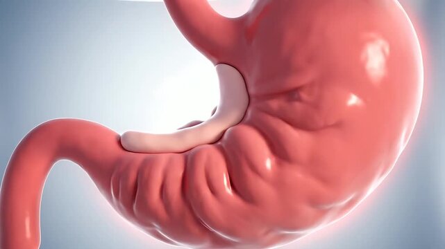 Human stomach anatomy medical illustration.