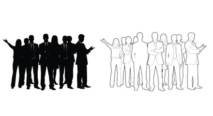 Group of business people in a striking black silhouette © Bismillahadobe