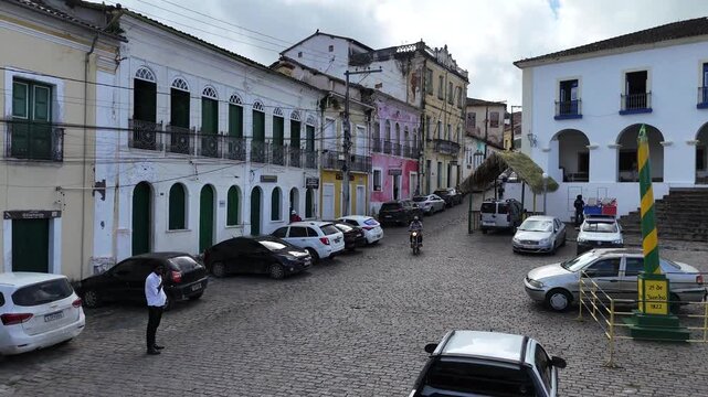 cachoeira, bahia, brazil - june 23, 2025: aerial view of the city of Cachoeira in the Reconcavo region of Bahia.