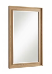 Obraz premium Elegant wooden-framed vertical mirror for home decor